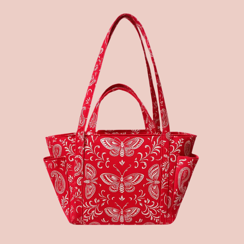 Handmade mini tote bag in Sakura Tinea fabric – UK made