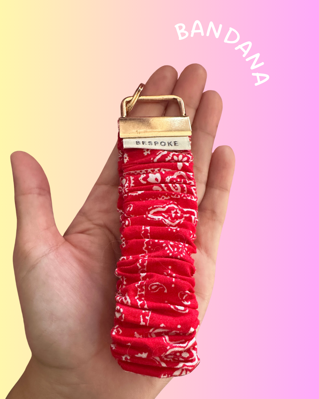 Scrunchie Keyfob Red Bandana ("Bespoke" tag)