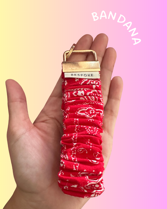 Scrunchie Keyfob Red Bandana ("Bespoke" tag)