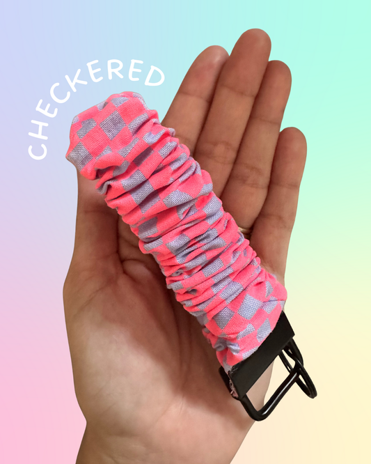 Scrunchie Keyfob- Checkered