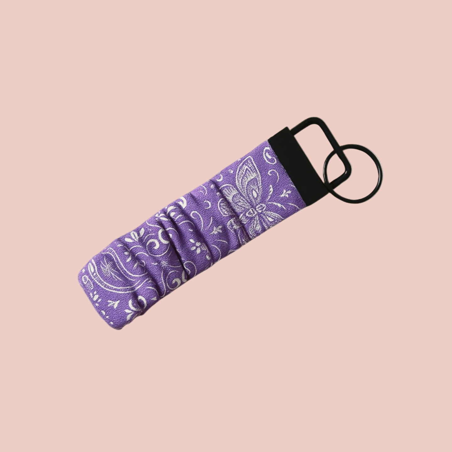 Handmade scrunchie keyfob keychain wristlet in fabric