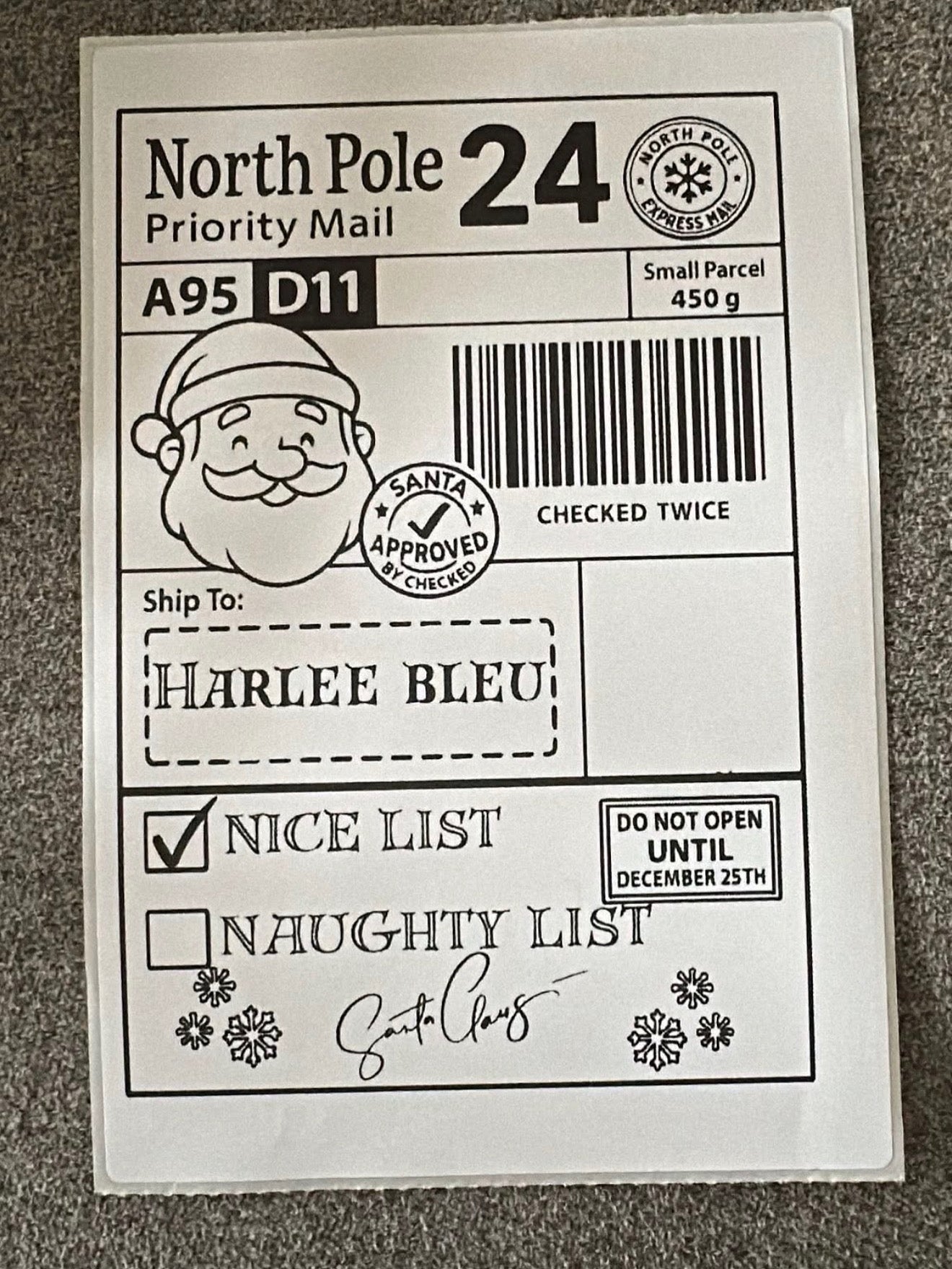 North Pole Christmas Labels- pack of 10