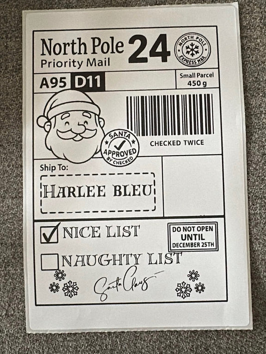 North Pole Christmas Labels- pack of 10