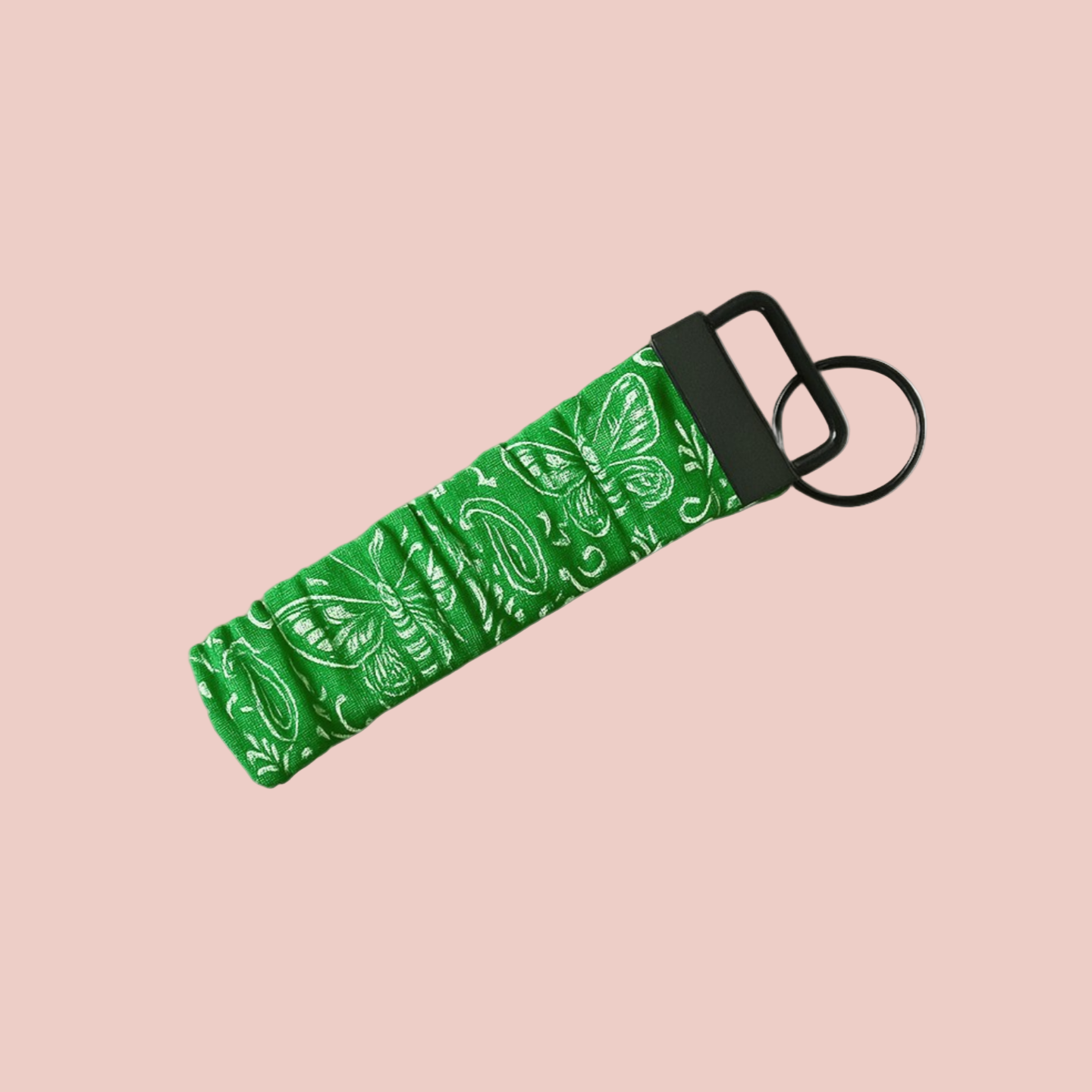 Handmade scrunchie keyfob keychain wristlet in fabric