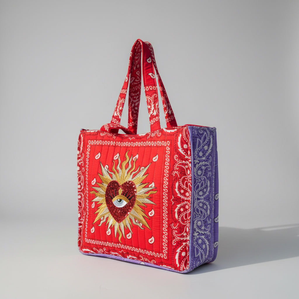 Sacred Heart Bandana Tote Bag