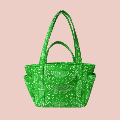 Handmade mini tote bag in Sakura Tinea fabric – UK made