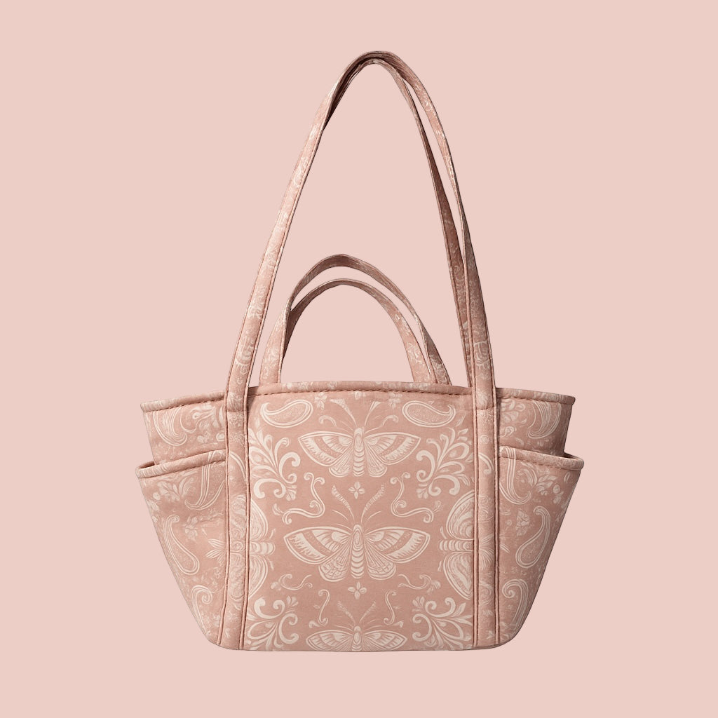 Handmade mini tote bag in Sakura Tinea fabric – UK made