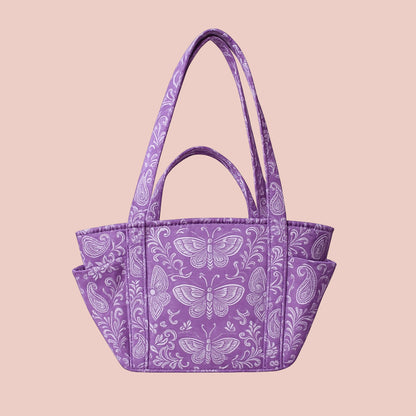 Handmade mini tote bag in Sakura Tinea fabric - UK made