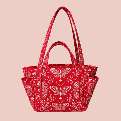 Handmade mini tote bag in Sakura Tinea fabric – UK made