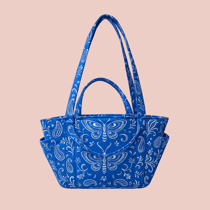 Handmade mini tote bag in Sakura Tinea fabric – UK made